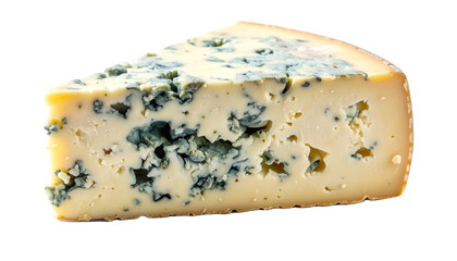 A slice of delicious blue cheese, perfect for a snack or appetizer