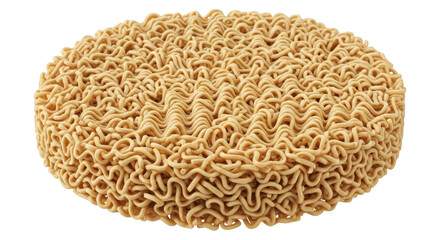 Isolated Round Cake of Instant Noodles
