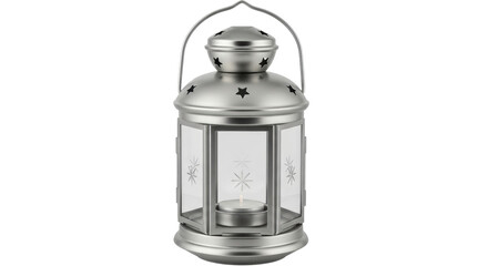 Isolated Silver Candle Lantern