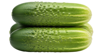 Isolated Two Green Cucumbers