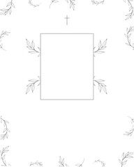 Modern Obituary Card Template. Printable Funeral Vector Design