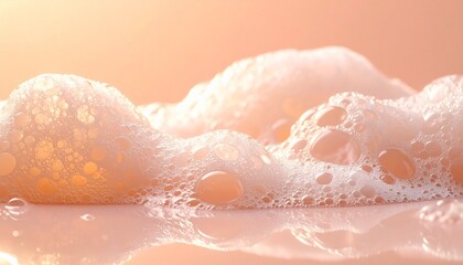 Fototapeta premium Macro shot of a soft, bubbly foam, creating a textured and abstract image