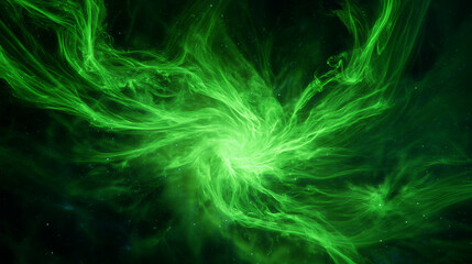 a neon green aura vibrating with energetic light