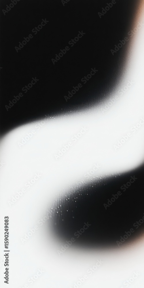 Poster abstract flowing gradient of black and white colors with subtle texture and light particles. modern 