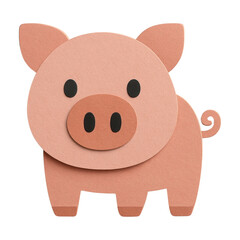 Naklejka premium PNG Cute pig paper art illustration.