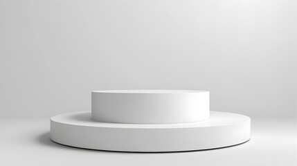 White 3D podium for product display or medical pill presentation