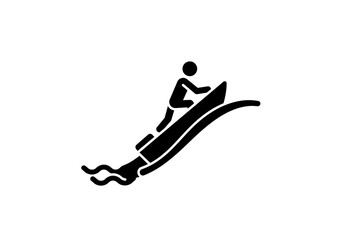 Jet Ski Icon – Minimalist Black and White Vector of Water Sports Activity