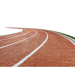 Curved Outdoor Running Track Isolated On White Background