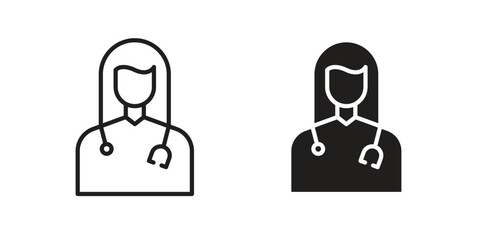 Woman Doctor icon vector design. set web icons