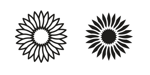Sunflower icon vector design. set web icons