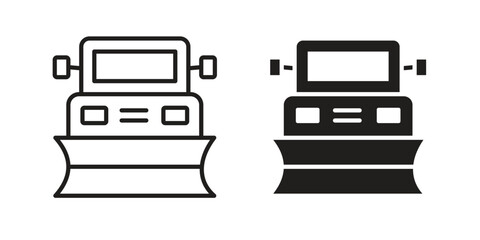Snowplow icon vector design. set web icons