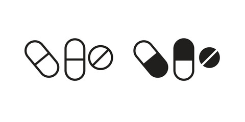 Pills icon vector design. set web icons
