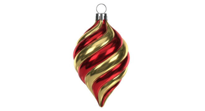 Isolated Red and Gold Christmas Ornament