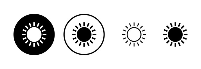 Sun icon logo design. Brightness sign and symbol