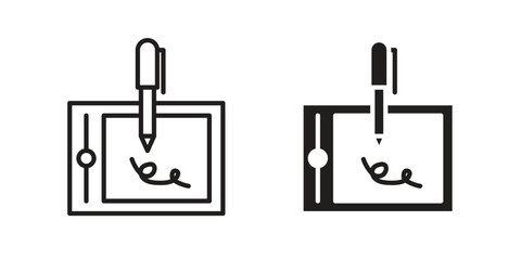 Electronic signature icon vector design. set web icons