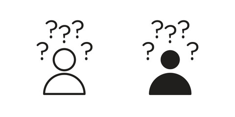 Curious human icon vector design. set web icons
