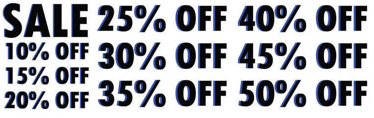 SALE Discount Percentages Collection: Promotional Text for Retail Offers and Marketing Campaigns