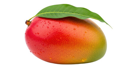 Isolated Ripe Mango with Leaf