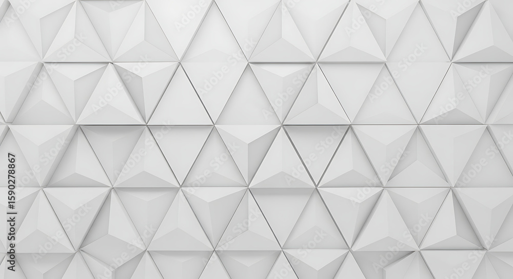 Aufkleber geometric triangle pattern abstract white 3d low poly surface for modern design