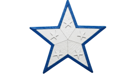 Isolated Star Patch with Blue Border
