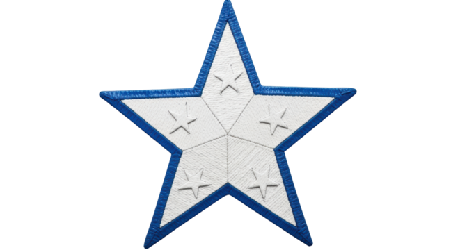 Isolated Star Patch with Blue Border