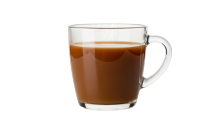 Isolated Coffee with Milk in Glass Mug