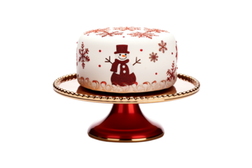 Charming cake display with cold-weather theme