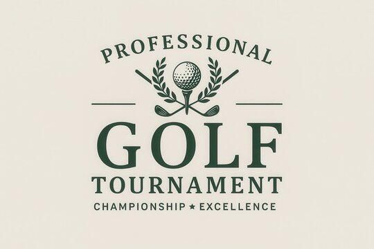 MASTERS championship golf tournament logo with prestigious sporting elegance