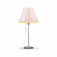 Floor lamp – Tall modern lamp with fabric shade casting soft light.
