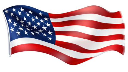 flag of united states on white background