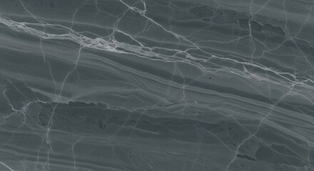 Abstract close-up of dark gray marble with white veining, creating a textured and patterned surface.