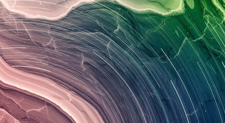 Abstract swirling paint texture in pink, purple, teal, and green hues.