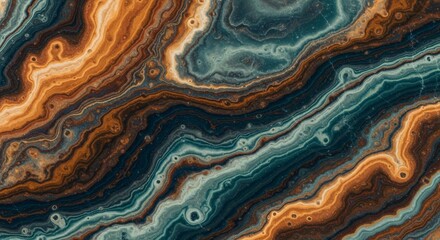 Abstract swirling paint texture in earthy tones, resembling flowing liquid marble.