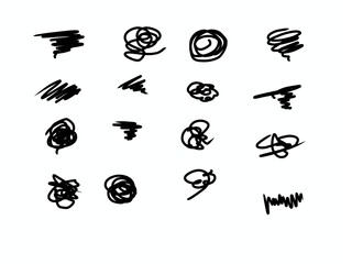 black and white icons set