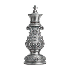 Fototapeta premium PNG Elegant silver chess piece design