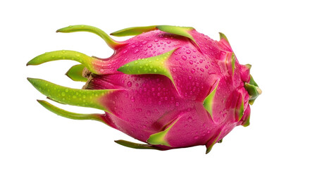 Isolated Dragon Fruit with Water Droplets