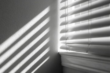 Window blinds casting barcode shadows 