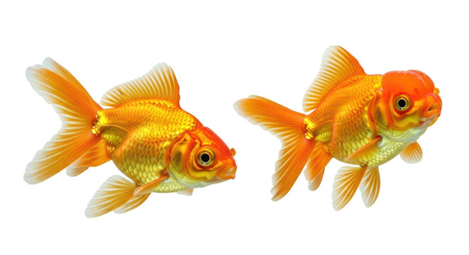 Isolated Two Goldfish