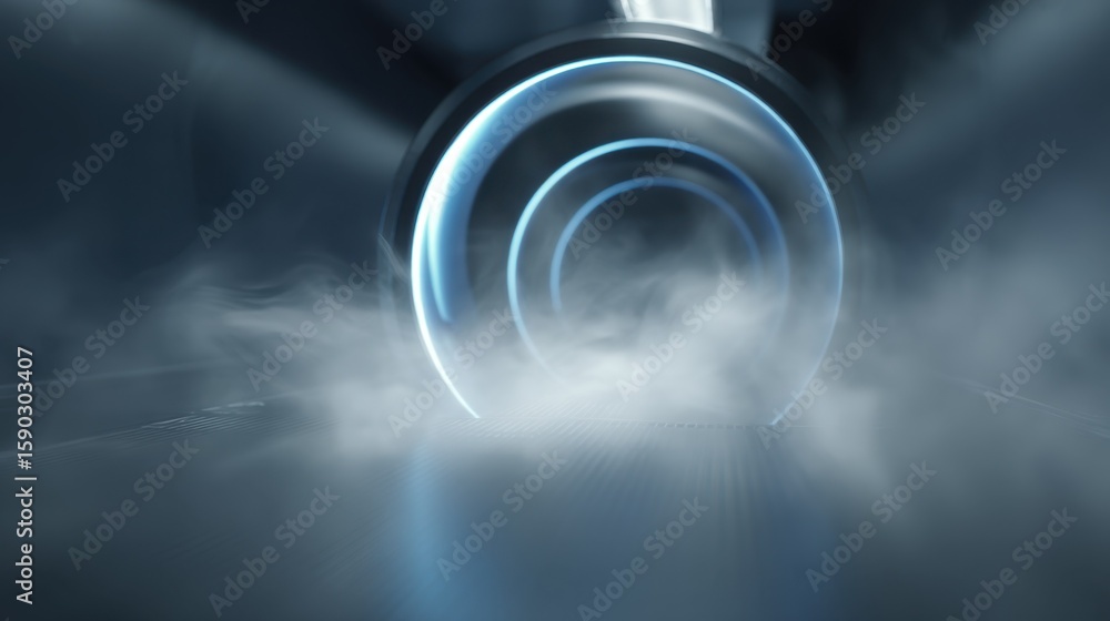 Poster medical device entering ozone sterilization tunnel with air jets creating dynamic flow, enhancing st