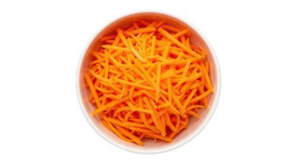 Isolated Bowl of Shredded Carrots