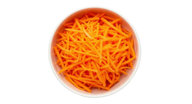 Isolated Bowl of Shredded Carrots