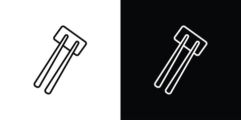 Chopsticks icon. Stroke pictogram. Vector illustration. Vector sign for mobile app and websites.