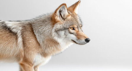 Fototapeta premium Majestic wolf portrait with beautiful fur and sharp eye in natural wildlife setting