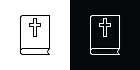 Bible icon. Stroke pictogram. Vector illustration. Vector sign for mobile app and websites.