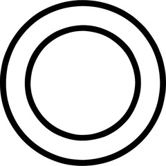 Round simple plate outline icon vector