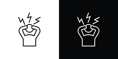 Anxiety icon. Stroke pictogram. Vector illustration. Vector sign for mobile app and websites.
