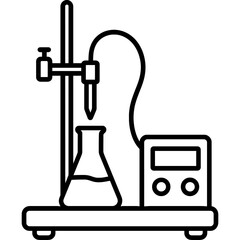 Titrator outline icon vector