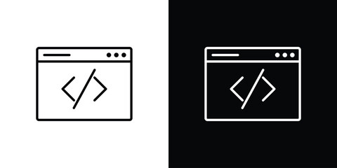 Web Code icon. Stroke pictogram. Vector illustration. Vector sign for mobile app and websites.