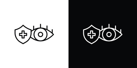 Vision insurance icon. Stroke pictogram. Vector illustration. Vector sign for mobile app and websites.