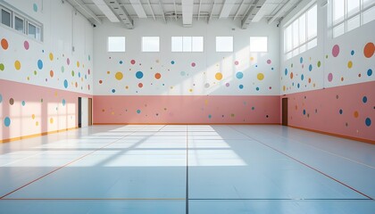 empty room with blue walls, modern interior design, corridor in a factory, corridor in a warehouse, empty parking garage, Clean, empty parking garage or warehouse corridor with strong architectural 
